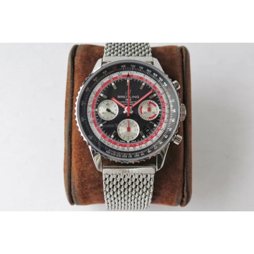 Breitling Navitimer B01 Chronograph 43 Swissair Editioin SS AI 1:1 Black Dial on SS Bracelet A7750
