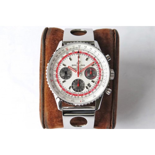 Breitling Navitimer B01 Chronograph 43 TWA Editioin SS AI 1:1 White Dial on SS Bracelet A7750