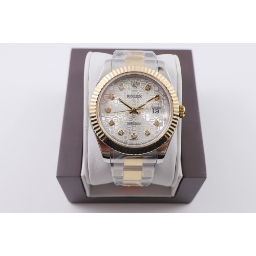 Rolex Datejust 41mm WWF Best Edtion SS/YG White  Textured Dial SS/YG Oyster Bracelet A3135