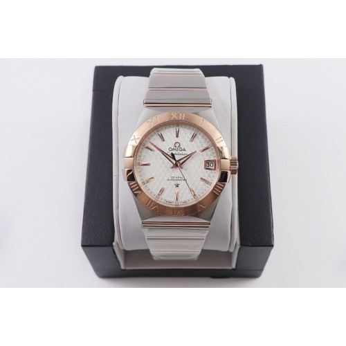 Omega Constellation 38mm SS/RG VSF 1:1 Best Edition White Textured Dial on SS/RG Bracelet A8500 Super Clone Omega Constellation 38mm SS/RG VSF 1:1 Best Edition White Textured Dial on SS/RG Bracelet A8500 Super Clone