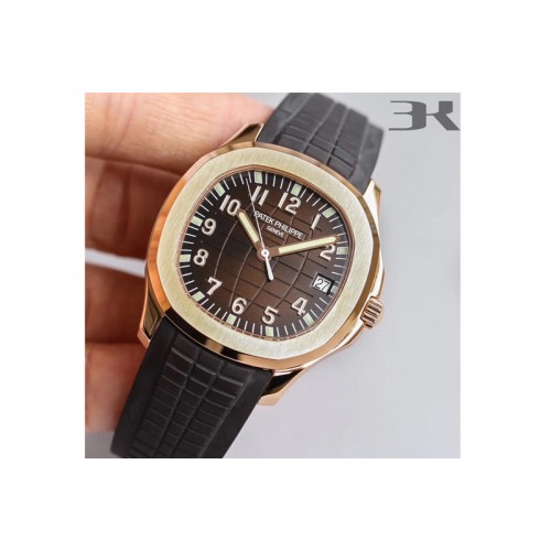 Patek Philippe Aquanaut 5167R RG 3KF Best Edition Brown Dial on Brown Rubber Strap A324 Super Clone