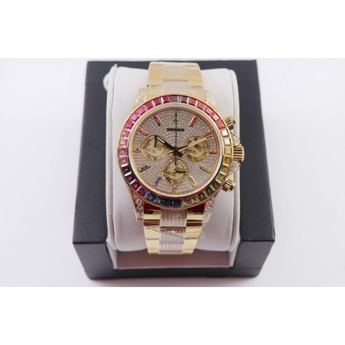 Rolex Daytona 116595RBOW YG Rainbow Crystal JHF Best Edition Diamonds Dial on YG Diamonds Bracelet A4130 Rolex Daytona 116595RBOW YG Rainbow Crystal JHF Best Edition Diamonds Dial on YG Diamonds Bracelet A4130