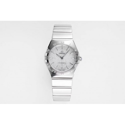 Omega Constellation Ladies SS 28mm AF 1:1 Best Edition White Textured Dial on SS Bracelet ETA Quartz Omega Constellation Ladies SS 28mm AF 1:1 Best Edition White Textured Dial on SS Bracelet ETA Quartz