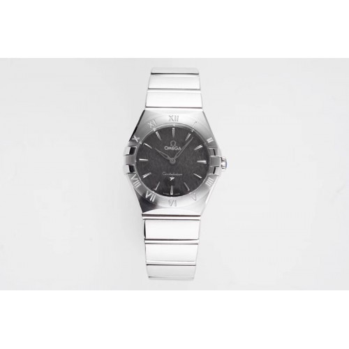 Omega Constellation Ladies SS 28mm AF 1:1 Best Edition Black Textured Dial on SS Bracelet ETA Quartz Omega Constellation Ladies SS 28mm AF 1:1 Best Edition Black Textured Dial on SS Bracelet ETA Quartz