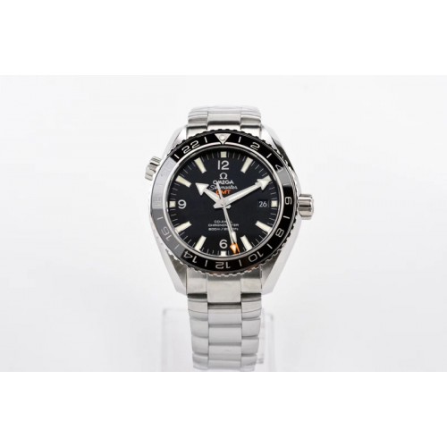 Omega Planet Ocean 600M Co-Axial GMT 43.5mm VSF 1:1 Best Edition Black Dial Silver Markers on SS Bracelet A8605 Super Clone