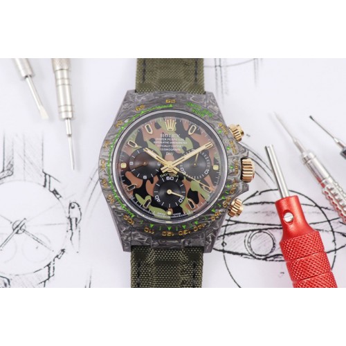 Rolex CronusArt X Daytona DIW WWF Best Edition Full Carbon Case Green Dial on Green Nylon Strap A7750