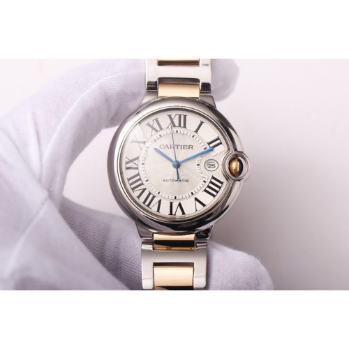Cartier Ballon Bleu 36mm/33mm SS/YG Thick Wrapped Gold V9F 1:1 Best Edition White Dial on SS/YG Bracelet Cal.076