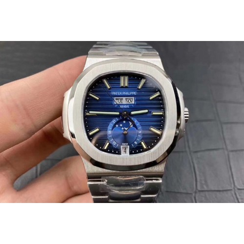 Patek Philippe Nautilus 5726 Complicated SS PF Best Edition Blue Textured Dial on SS Bracelet A324
