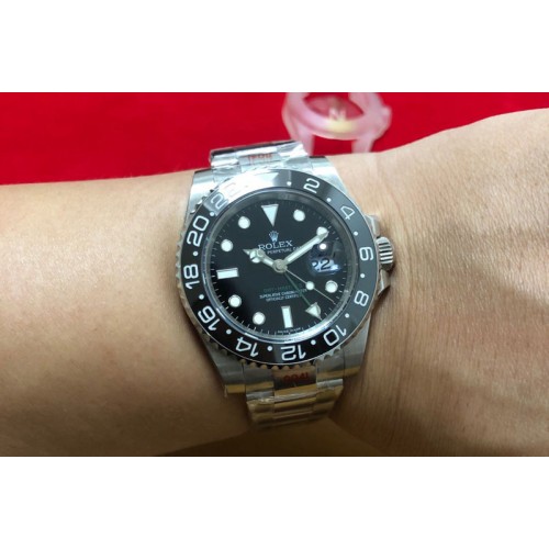 Rolex GMT-Master II 116710 LN Black Ceramic 904L Steel 1:1 Noob Best Edition A3186 V10 (Correct Hand Stack)