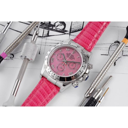Rolex Daytona 116519 OXF Best Edition Pink Dial on Pink Leather Strap A7750 Rolex Daytona 116519 OXF Best Edition Pink Dial on Pink Leather Strap A7750