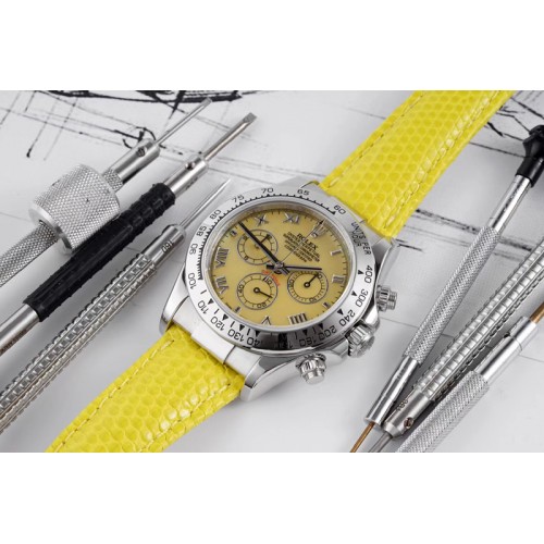 Rolex Daytona 116519 OXF Best Edition Yellow Dial on Yellow Leather Strap A7750 Rolex Daytona 116519 OXF Best Edition Yellow Dial on Yellow Leather Strap A7750