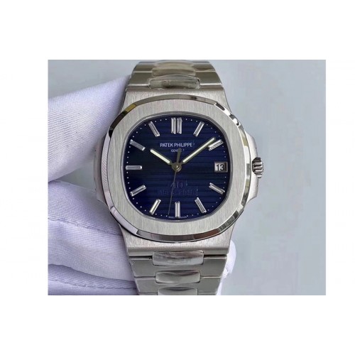 Patek Philippe Nautilus Jumbo 5711 PF 1:1 Best Edition 40th Anniversary Blue Dial on SS Bracelet A324 Clone