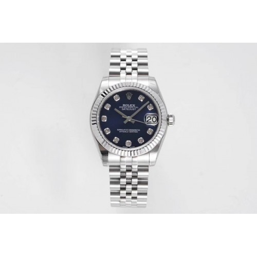 Rolex Datejust 31mm 178274 SS GSF Best Edition Blue Crystal Markers Dial on SS Jubilee Bracelet SEIKO NH05A