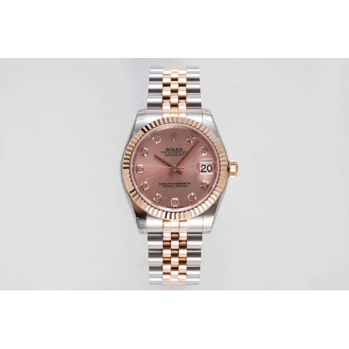 Rolex Datejust 31mm 178274 SS/YG GSF Best Edition Rose Gold Crystal Markers Dial on SS/YG Jubilee Bracelet SEIKO NH05A