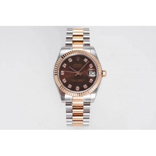 Rolex Datejust 31mm 178274 SS/YG GSF Best Edition Brown Crystal Markers Dial on SS/YG President Bracelet SEIKO NH05A Rolex Datejust 31mm 178274 SS/YG GSF Best Edition Brown Crystal Markers Dial on SS/YG President Bracelet SEIKO NH05A
