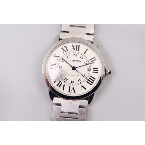 Ronde Solo de Cartier 42mm AF 1:1 Best Edition White Dial on SS Bracelet MIYOTA 9015 Ronde Solo de Cartier 42mm AF 1:1 Best Edition White Dial on SS Bracelet MIYOTA 9015
