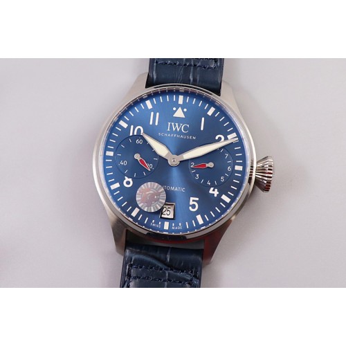 IWC Big Pilot IW501008 Real PR SS ZF 1:1 Best Edition Blue Dial on Blue Leather Strap A51111
