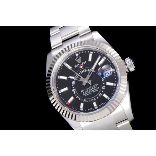 Rolex Skydweller SS TWF Best Edition Black Dial on SS Bracelet A23J