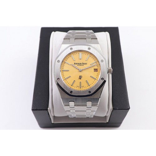 Audemars Piguet Royal Oak 39mm 15202BC SS XF 1:1 Best Edition Yellow Textured Dial on SS Bracelet A2121 V2
