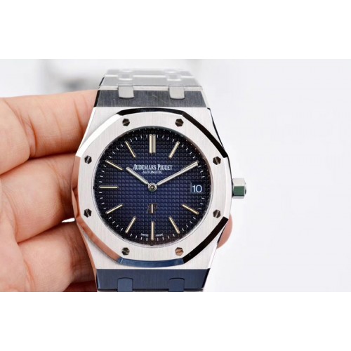 Audemars Piguet Royal Oak 39mm 15202IP SS XF 1:1 Best Edition Gradient Blue Textured Dial on SS Bracelet A2121 V2