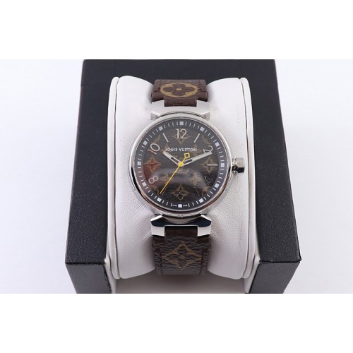Louis Vuitton Tambour Slim SS LVF 1:1 Best Edition Brown Dial on Brown Ecco Leather Strap Ronda Quartz Louis Vuitton Tambour Slim SS LVF 1:1 Best Edition Brown Dial on Brown Ecco Leather Strap Ronda Quartz
