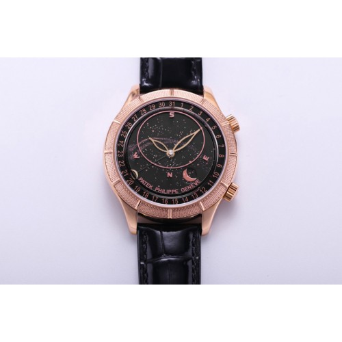 Patek Philippe Grand Complications 6102P Moon RG OXF Best Edition Black Dial on Black Leather Strap A240 Patek Philippe Grand Complications 6102P Moon RG OXF Best Edition Black Dial on Black Leather Strap A240
