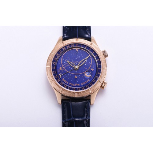 Patek Philippe Grand Complications 6102P Moon RG OXF Best Edition Blue Dial on Blue Leather Strap A240 Patek Philippe Grand Complications 6102P Moon RG OXF Best Edition Blue Dial on Blue Leather Strap A240