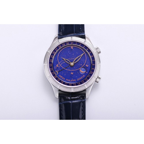 Patek Philippe Grand Complications 6102P Moon SS OXF Best Edition Blue Dial on Blue Leather Strap A240 Patek Philippe Grand Complications 6102P Moon SS OXF Best Edition Blue Dial on Blue Leather Strap A240