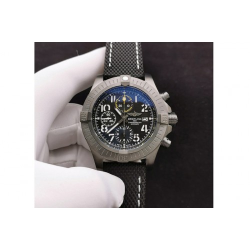 Breitling Avenger Bandit V13317 Titanium DLC B50 Best Edition Black Dial Numbers Makers on Black Nylon strap A7750 Breitling Avenger Bandit V13317 Titanium DLC B50 Best Edition Black Dial Numbers Makers on Black Nylon strap A7750