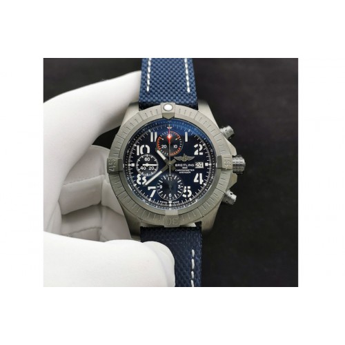 Breitling Avenger Bandit V13317 Titanium DLC B50 Best Edition Blue Dial Numbers Makers on Blue Nylon strap A7750 Breitling Avenger Bandit V13317 Titanium DLC B50 Best Edition Blue Dial Numbers Makers on Blue Nylon strap A7750