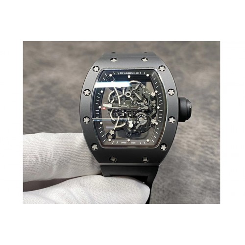 Richard Mille RM055 Real Ceramic Case KVF Best Edition Skeleton Dial Black Crown on Black Rubber Strap MIYOTA8215 Richard Mille RM055 Real Ceramic Case KVF Best Edition Skeleton Dial Black Crown on Black Rubber Strap MIYOTA8215