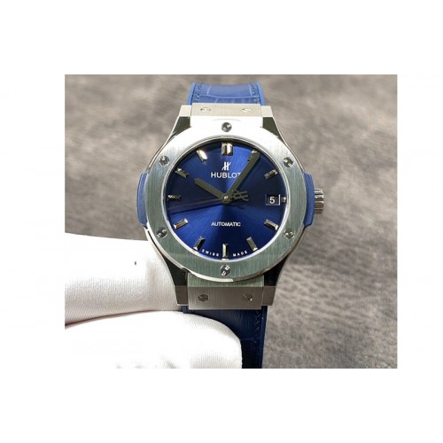 Hublot Classic Fusion 38mm RG JJF 1:1 Best Edition Blue Dial on Blue Gummy Strap A2892 V2 Hublot Classic Fusion 38mm RG JJF 1:1 Best Edition Blue Dial on Blue Gummy Strap A2892 V2