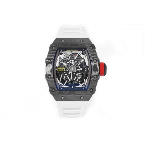 Richard Mille RM035-02 Real NTPT ZF 1:1 Best Edition Skeleton Dial on White Rubber Strap NH05A V3 Richard Mille RM035-02 Real NTPT ZF 1:1 Best Edition Skeleton Dial on White Rubber Strap NH05A V3