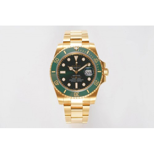 Rolex Submariner 116618 LV VRF Best Edition YG Wrapped Green Dial on YG Wrapped Bracelet A2836 MAX Version