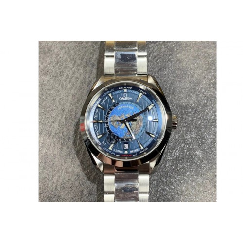 Omega Aqua Terra 150M 43mm 24 VSF 1:1 Best Edition Blue Dial on SS Bracelet A8938 Super Clone