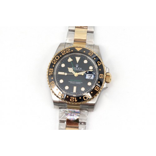 Rolex GMT-Master II 126711 CHNR Black/Brown Ceramic VRF Best Edition on Wrapped Gold SS/RG Bracelet A2836