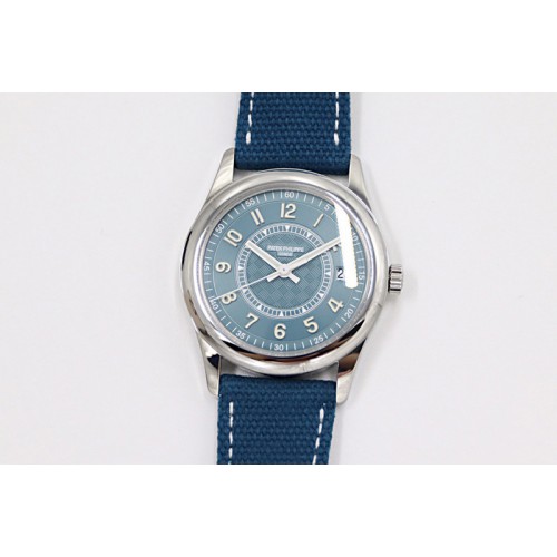 Patek Philippe Calatrava 6007A-001 SS ZF 1:1 Best Edition Blue Dial on Blue Leather Strap A324CS Patek Philippe Calatrava 6007A-001 SS ZF 1:1 Best Edition Blue Dial on Blue Leather Strap A324CS