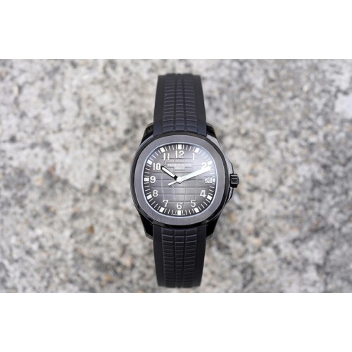 Patek Philippe Aquanaut Jumbo 5167A DLC ZF 1:1 Best Edition Black Dial on Black Rubber Strap 324CS(Free Box)