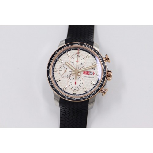 Chopard Mille Miglia 168571 SS/RG V7F 1:1 Best Edition White Dial On Black Rubber Strap A7750 to Cal.107179 Chopard Mille Miglia 168571 SS/RG V7F 1:1 Best Edition White Dial On Black Rubber Strap A7750 to Cal.107179