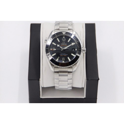 Omega Planet Ocean 39.5mm Black Ceramic Bezel SS VSF 1:1 Best Edition Black Dial on SS Bracelet A8800