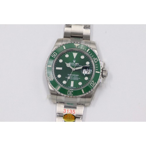 Rolex Submariner 116610 LV Green Ceramic 904L SS Case ZF 1:1 Best Edition Green Dial  On 904L SS Bracelet VR3135