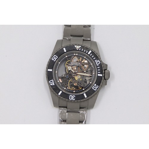 Rolex Submariner 116610 Andrea Pirlo Sandblasted ROF Best Edition Carbon Bezel on Skeleton DIal SA3130