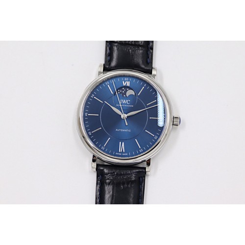 IWC Portofino IW459402 SS MKS 1:1 Best Edition Blue Dial on Blue Leather Strap Miyota 9015
