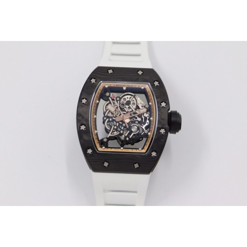 Richard Mille RM055 NTPT KVF Best Edition Skeleton Dial Gold on White Rubber Strap MIYOTA8215 V3 Richard Mille RM055 NTPT KVF Best Edition Skeleton Dial Gold on White Rubber Strap MIYOTA8215 V3