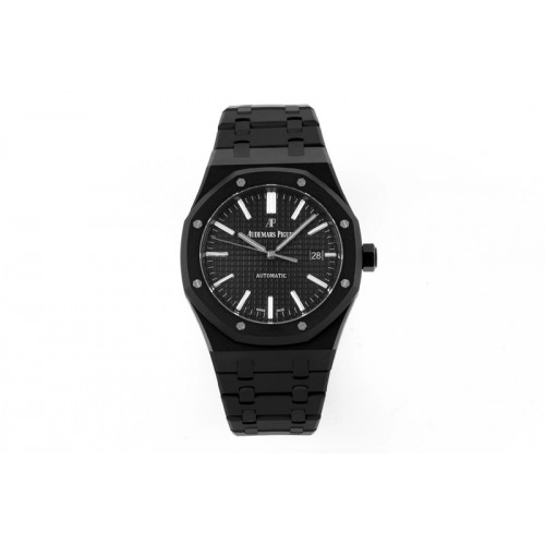 Audemars Piguet Royal Oak 41mm 15400 DLC ZF 1:1 Best Edition Black Textured Dial on SS Bracelet A3120 (Free Box)
