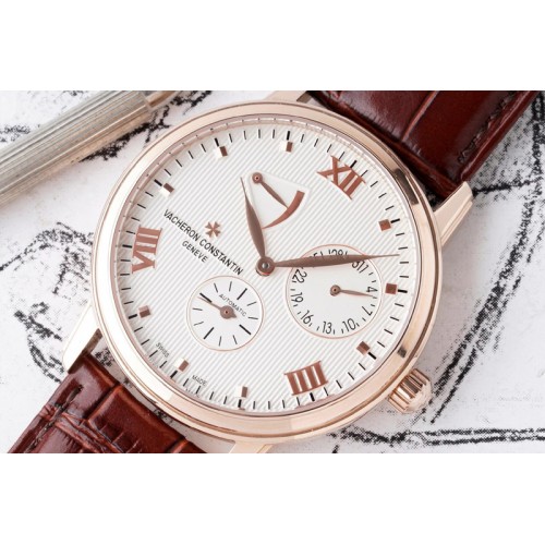 Vacheron Constantin Patrimony Power Reserve RG OXF Best Edition White Dial on Brown Leather Strap A23J