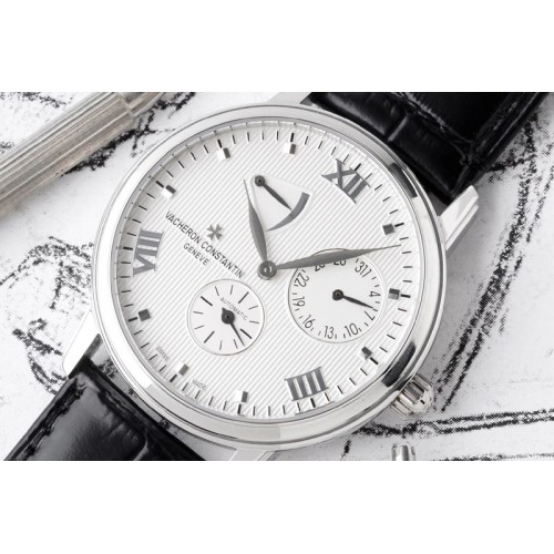 Vacheron Constantin Patrimony Power Reserve SS OXF Best Edition White Dial on Black Leather Strap A23J