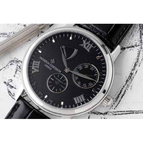 Vacheron Constantin Patrimony Power Reserve SS OXF Best Edition Black Dial on Black Leather Strap A23J Vacheron Constantin Patrimony Power Reserve SS OXF Best Edition Black Dial on Black Leather Strap A23J