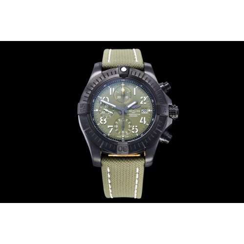 Breitling Avenger Bandit DLC GF 1:1 Best Edition Green Dial on Green Nylon Strap A7750 Breitling Avenger Bandit DLC GF 1:1 Best Edition Green Dial on Green Nylon Strap A7750