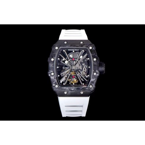 Richard Mille RM12 Real Tourbillon KVF Best Edition Skeleton Dial on White Rubber Strap